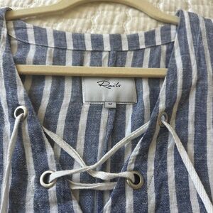 Rails Navy and White Lace-Up Blouse Medium Never worn!